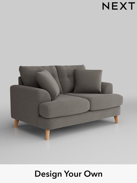 Fine Chenille Easy Clean/Dark Smoke Grey Parker Buttoned Back (W43040) | £1,225