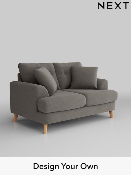 Fine Chenille Easy Clean/Dark Smoke Grey Parker Buttoned Back (W43040) | £1,225