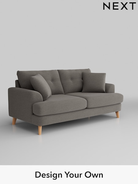Fine Chenille Easy Clean/Dark Smoke Grey Parker Buttoned Back (W43040) | £1,425