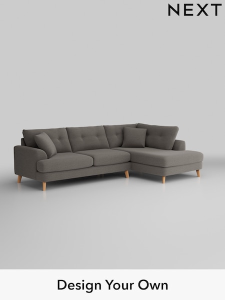 Fine Chenille Easy Clean/Dark Smoke Grey Parker Buttoned Back (W43040) | £2,425
