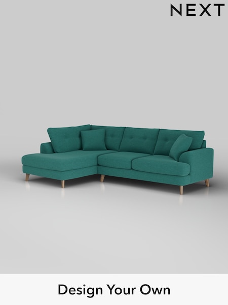 Fine Chenille Easy Clean/Dark Juniper Green Parker Buttoned Back (W43041) | £2,325