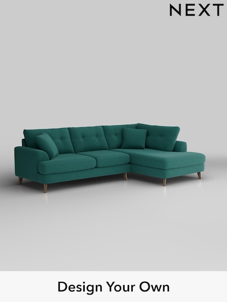 Fine Chenille Easy Clean/Dark Juniper Green Parker Buttoned Back (W43041) | £2,325