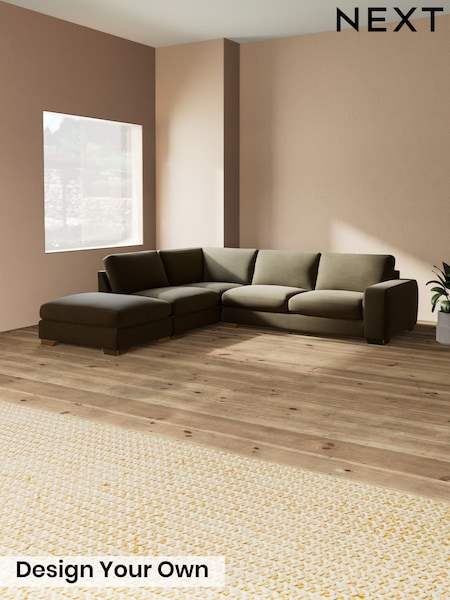 Fine Chenille Easy Clean/Dark Moss Green - Houghton Deep Sit