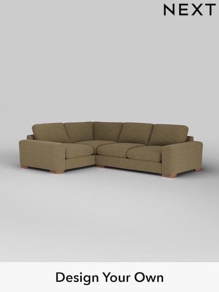 Fine Chenille Easy Clean/Dark Moss Green Houghton Deep Sit (W43042) | £2,575