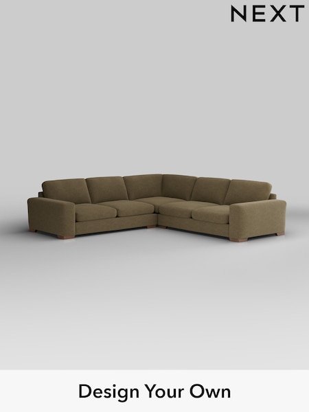 Fine Chenille Easy Clean/Dark Moss Green Houghton Deep Sit (W43042) | £2,875