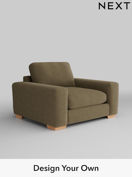 Fine Chenille Easy Clean/Dark Moss Green Houghton Deep Relaxed Sit (W43043) | £1,025