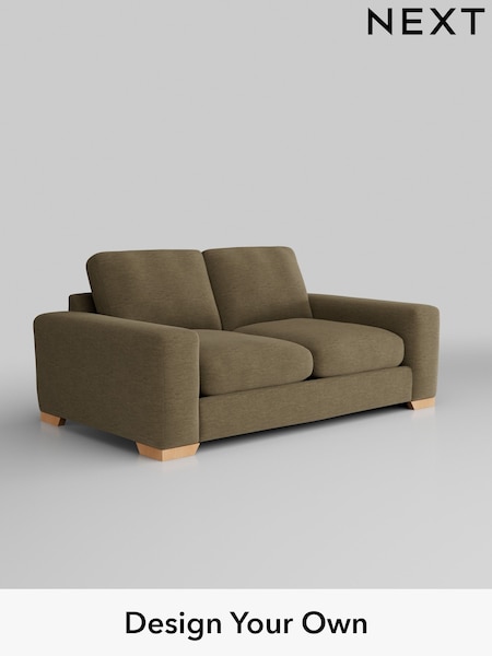 Fine Chenille Easy Clean/Dark Moss Green Houghton Deep Relaxed Sit (W43043) | £1,325