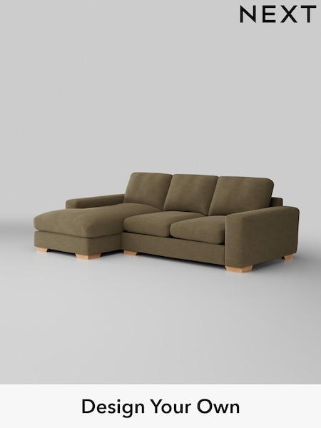 Fine Chenille Easy Clean/Dark Moss Green Houghton Deep Relaxed Sit (W43043) | £2,125