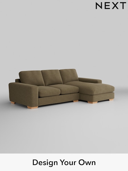 Fine Chenille Easy Clean/Dark Moss Green Houghton Deep Relaxed Sit (W43043) | £2,125
