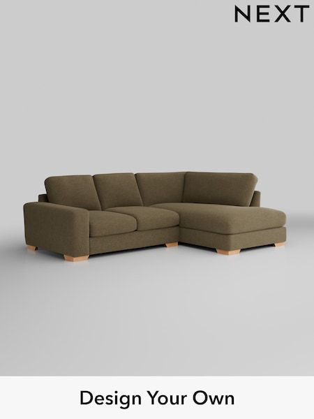 Fine Chenille Easy Clean/Dark Moss Green Houghton Deep Relaxed Sit (W43043) | £2,150