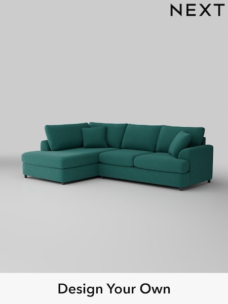 Fine Chenille Easy Clean/Dark Juniper Green Parker Platform (W43045) | £2,250