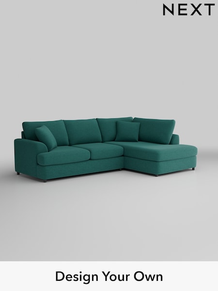 Fine Chenille Easy Clean/Dark Juniper Green Parker Platform (W43045) | £2,250