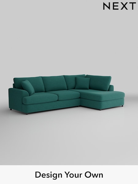 Fine Chenille Easy Clean/Dark Juniper Green Parker Platform (W43045) | £2,350