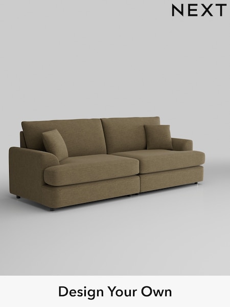 Fine Chenille Easy Clean/Dark Moss Green Parker Platform (W43047) | £1,475