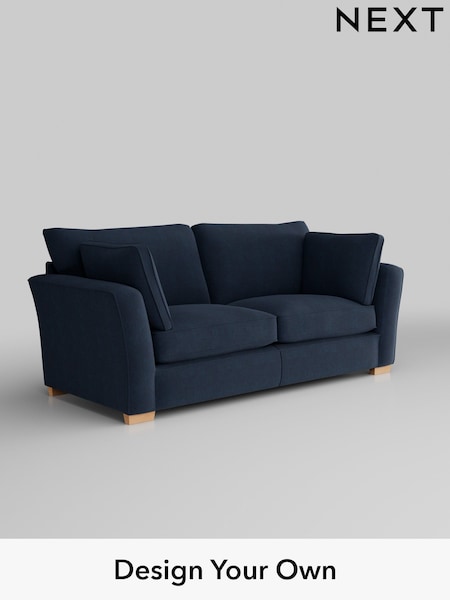 Fine Chenille Easy Clean/Dark Navy Blue Heath Highback (W43050) | £1,325