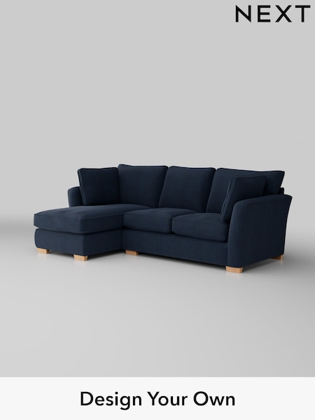 Fine Chenille Easy Clean/Dark Navy Blue Heath Highback (W43050) | £1,899