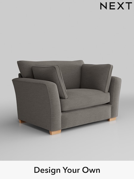 Fine Chenille Easy Clean/Dark Smoke Grey Heath Highback (W43051) | £850