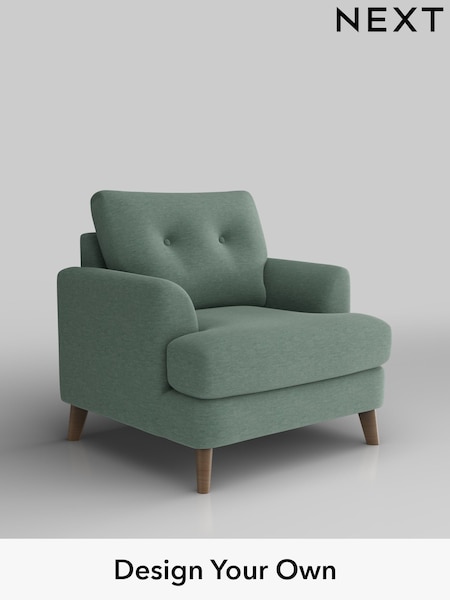 Fine Chenille Easy Clean/Light Forest Green Parker Buttoned Back (W43052) | £925