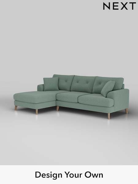 Fine Chenille Easy Clean/Light Forest Green Parker Buttoned Back (W43052) | £2,199