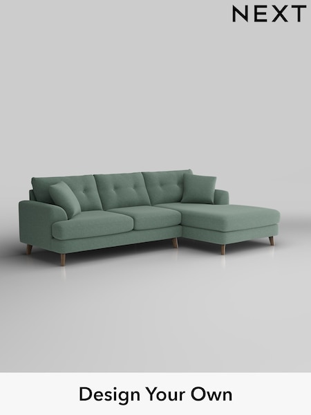 Fine Chenille Easy Clean/Light Forest Green Parker Buttoned Back (W43052) | £2,350