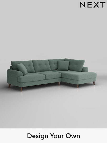 Fine Chenille Easy Clean/Light Forest Green Parker Buttoned Back (W43052) | £2,325