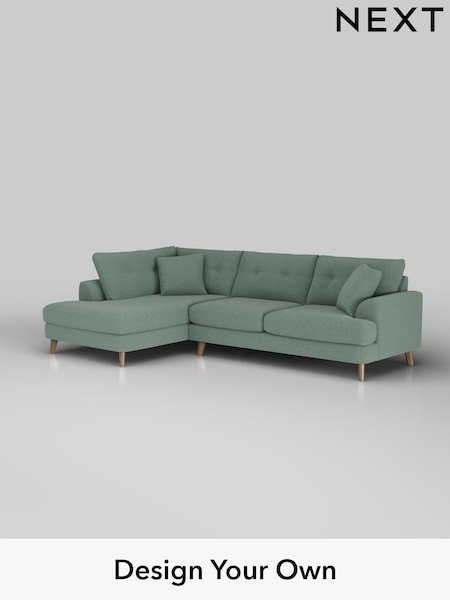 Fine Chenille Easy Clean/Light Forest Green Parker Buttoned Back (W43052) | £2,425