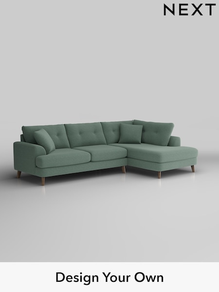 Fine Chenille Easy Clean/Light Forest Green Parker Buttoned Back (W43052) | £2,425