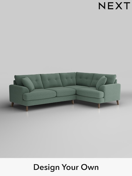 Fine Chenille Easy Clean/Light Forest Green Parker Buttoned Back (W43052) | £2,375