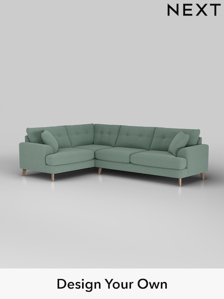 Fine Chenille Easy Clean/Light Forest Green Parker Buttoned Back (W43052) | £2,475