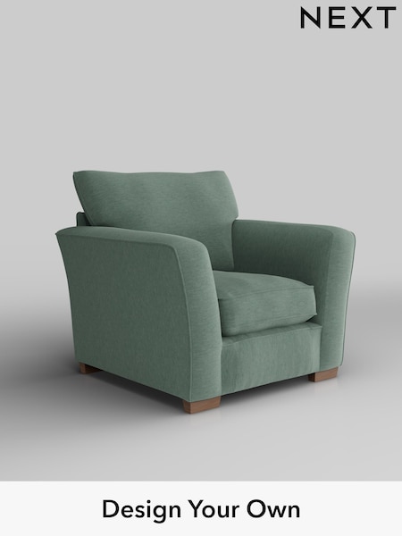 Fine Chenille Easy Clean/Light Forest Green Heath Highback (W43053) | £750