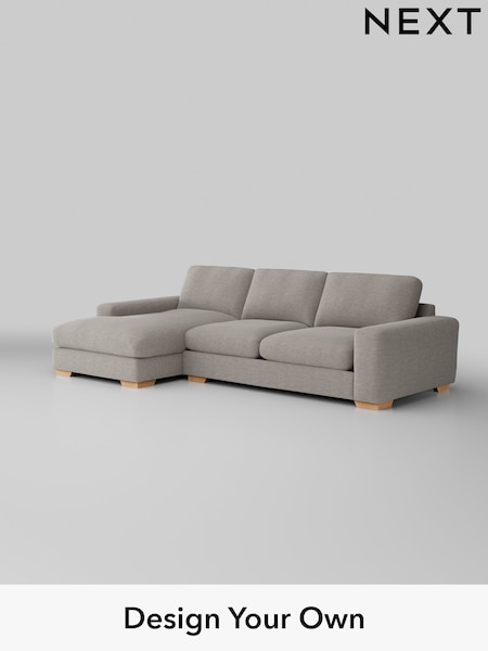 Fine Chenille Easy Clean/Light Steel Grey Houghton Deep Sit (W43054) | £2,250