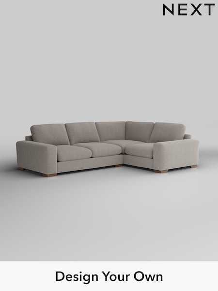 Fine Chenille Easy Clean/Light Steel Grey Houghton Deep Sit (W43054) | £2,575