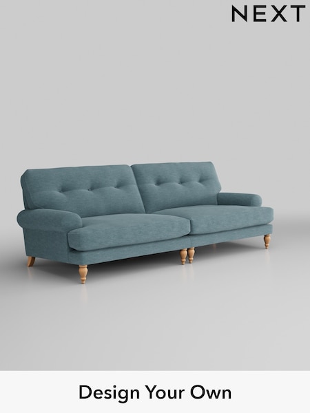Fine Chenille Easy Clean/Mid Blue Erin Buttoned Back Deep Sit (W43055) | £1,475