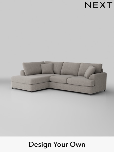 Fine Chenille Easy Clean/Light Steel Grey Parker Platform (W43056) | £2,250