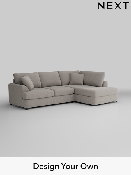 Fine Chenille Easy Clean/Light Steel Grey Parker Platform (W43056) | £2,250