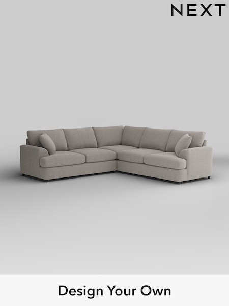 Fine Chenille Easy Clean/Light Steel Grey Parker Platform (W43056) | £2,725