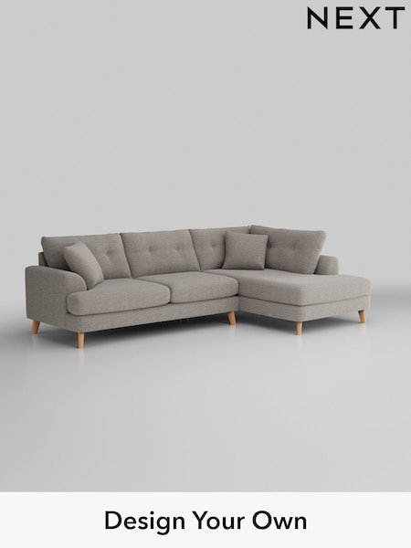 Fine Chenille Easy Clean/Light Steel Grey Parker Buttoned Back (W43057) | £2,425