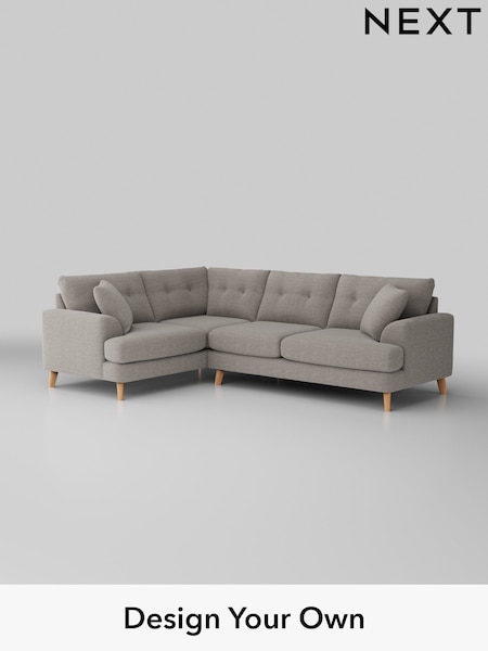 Fine Chenille Easy Clean/Light Steel Grey Parker Buttoned Back (W43057) | £2,375