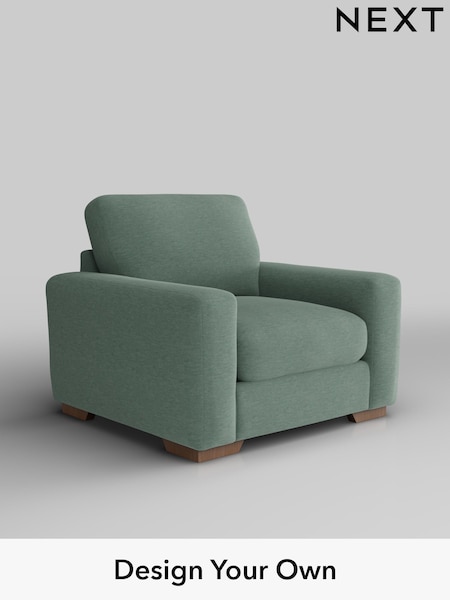 Fine Chenille Easy Clean/Light Forest Green Houghton Deep Relaxed Sit (W43059) | £925