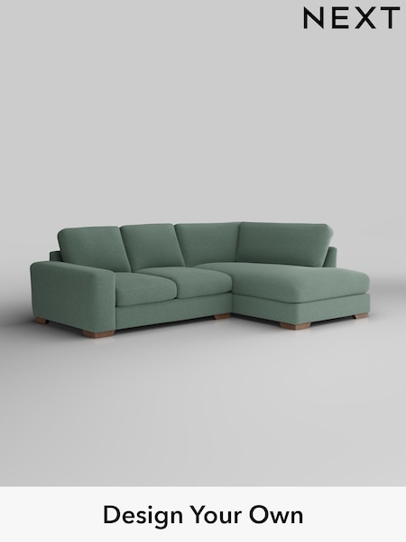 Fine Chenille Easy Clean/Light Forest Green Houghton Deep Relaxed Sit (W43059) | £2,150