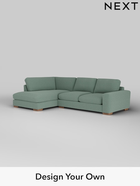 Fine Chenille Easy Clean/Light Forest Green Houghton Deep Relaxed Sit (W43059) | £2,250