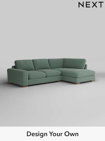 Fine Chenille Easy Clean/Light Forest Green Houghton Deep Relaxed Sit (W43059) | £2,250