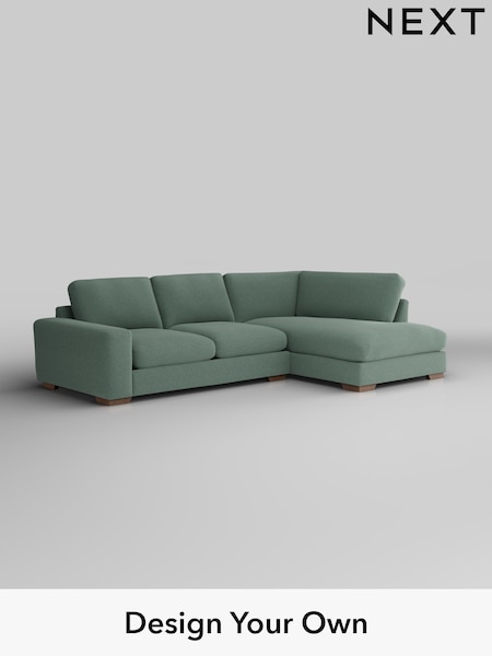 Fine Chenille Easy Clean/Light Forest Green Houghton Deep Relaxed Sit (W43059) | £2,250