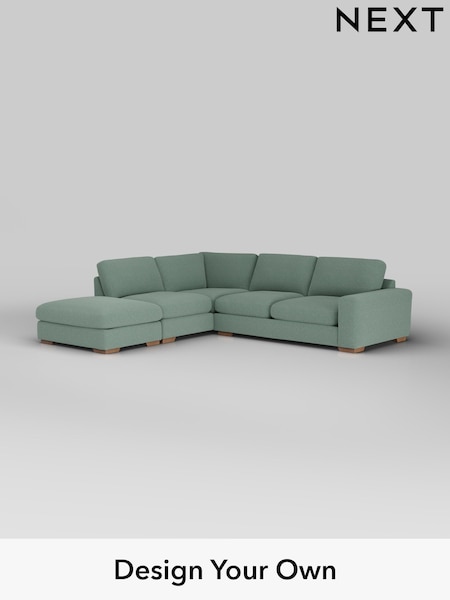 Fine Chenille Easy Clean/Light Forest Green Houghton Deep Relaxed Sit (W43059) | £2,675
