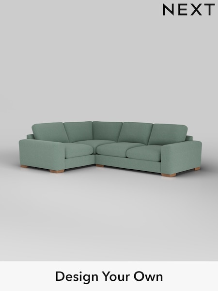 Fine Chenille Easy Clean/Light Forest Green Houghton Deep Relaxed Sit (W43059) | £2,625