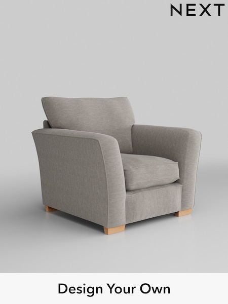 Fine Chenille Easy Clean/Light Steel Grey Heath Highback (W43060) | £750