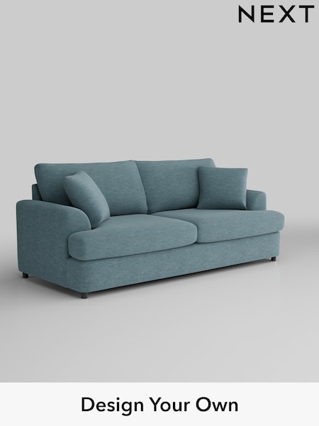 Fine Chenille Easy Clean/Mid Blue Parker Platform (W43062) | £1,375