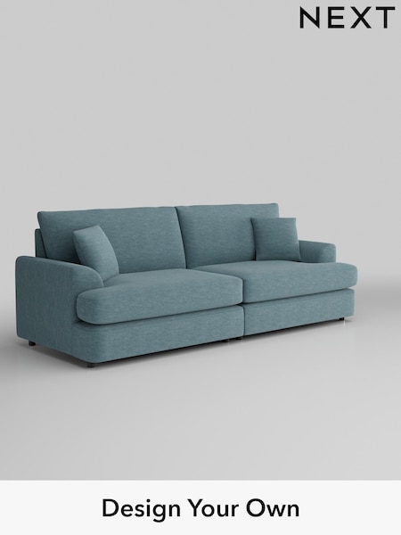 Fine Chenille Easy Clean/Mid Blue Parker Platform (W43062) | £1,475