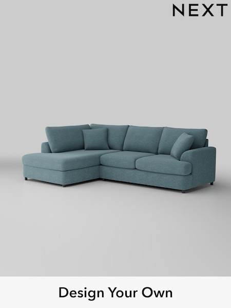 Fine Chenille Easy Clean/Mid Blue Parker Platform (W43062) | £2,250