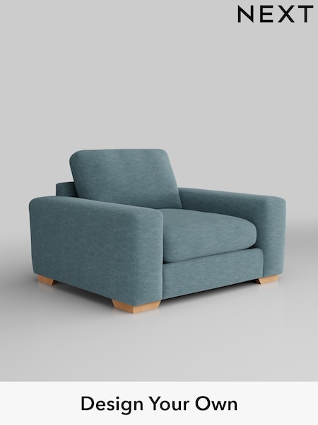 Fine Chenille Easy Clean/Mid Blue Houghton Deep Relaxed Sit (W43064) | £1,025